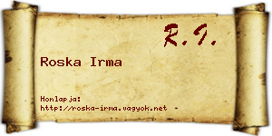 Roska Irma névjegykártya
